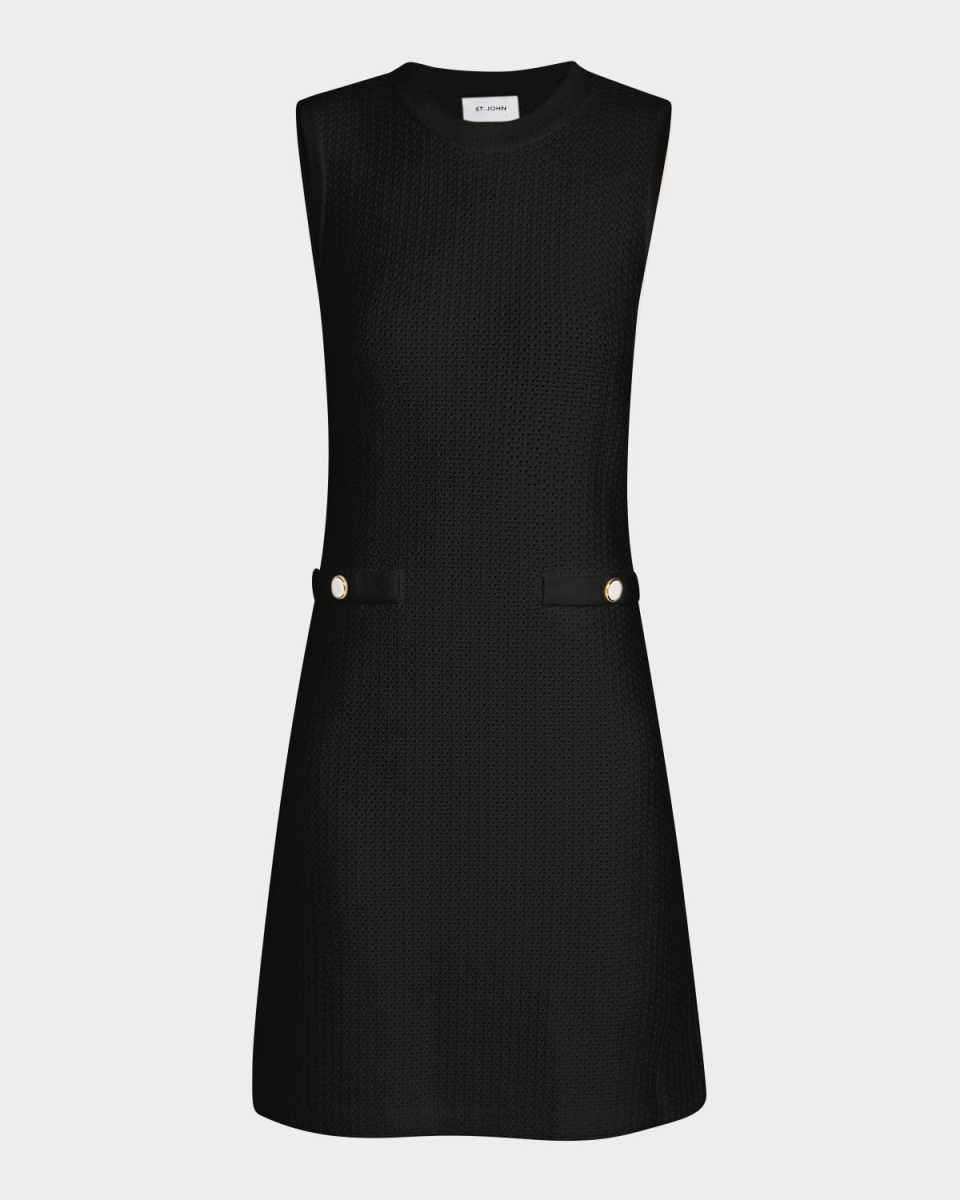 Textured Stretch Knit Sleeveless Dress